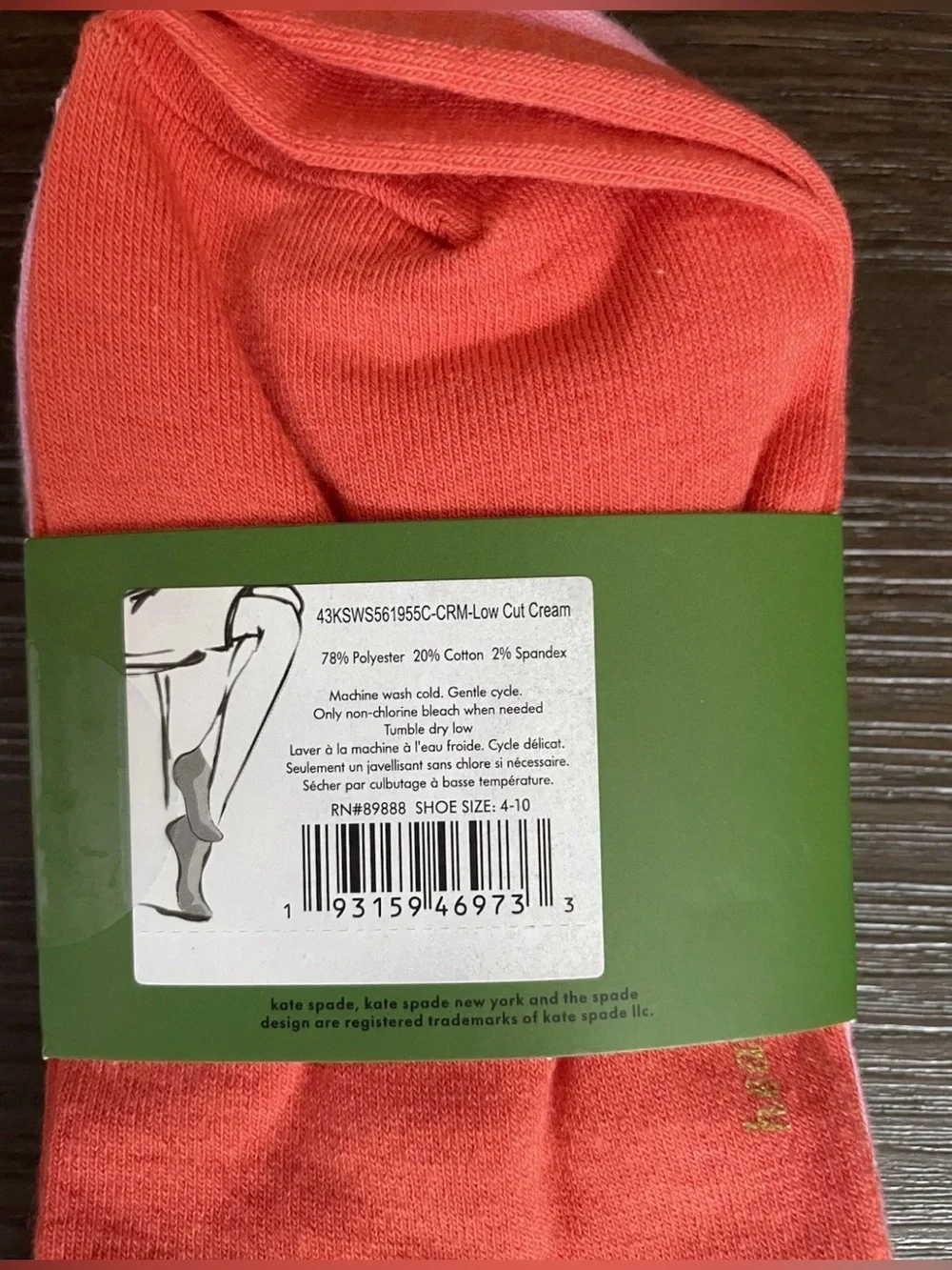NEW kate spade Floral and solid Low-Cut Socks 3 pack novelty ankle socks